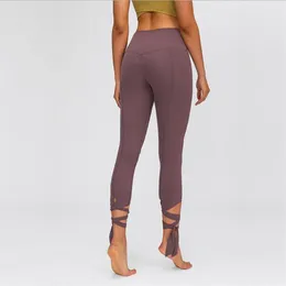 Yoga Outfits High Waist Naked-feel Workout Sport Tights Bandage Leggings Women Buttery-soft Squat Proof Pants Fitness Gym