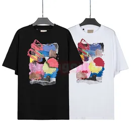 Män kvinnor lyx sommar t shirt mode märke färg graffiti tryck tees älskare streetwear hip hop kläder storlek s-xl