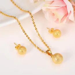 Necklace Earrings Set Bangrui Beaded Pendant Gold Color Ball Earring Jewelry Wedding Item For Arab African Ethiopian