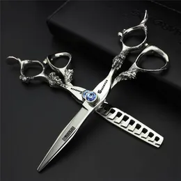 Hair Scissors Axemoore 6 Inch Scisors Barber Professional Kit Hairdressing Sapphire Cutting Shears Fish Bone Thinning Berber