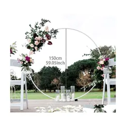 パーティーデコレーション150cmラウンドバルーンアーチホルダーサークルリーススタンド結婚式の誕生日装飾ベビーシャワーの背景ドロップデリヴDhcyu