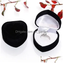 Caixas de jóias caixa de presente caso em forma de coração anel presentes veet brincos organizador casos exibição pacote entrega gota embalagem dhgarden dhowk