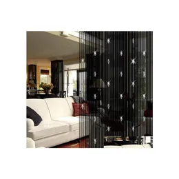 Curtain Modern Blackout Curtains For Living Room With Glass Bead Door String White Black Coffee Window Drapes Decoration Drop Delive Dhrc3