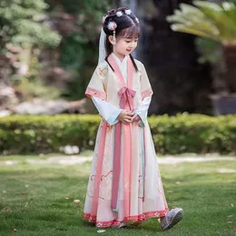 Dziewczyny sukienki dziewczyny „kostium Han Starożytny trzyczęściowy zestaw w chińskim stylu uczeń