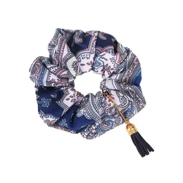 Headbands Retro Large Intestine Circle Amazon Fabric Hair Ring Tassel Pendant Elastic Band Rope Drop Delivery Jewelry Dhnp0