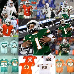 Football Jerseys NCAA Canes Football Jersey D'Eriq King Cam'Ron Harris Dee Wiggins Key'Shawn Smith Ivey Jaylan Knighton Xavier Restrepo Bubba Bolden Donald