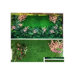 Garden Decorations Artificial Turf Grass Lawn Mat Pet Food 40x60cm 25x25cm 12.5x12.5cm Plastisk fiskbehållare Fake Drop Delivery Home Pati DH8KC