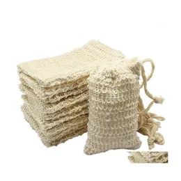 Hanging Baskets Shower Bath Sisal Soap Bag Natural Exfoliating Saver Pouch Holder 50Pcs1 Drop Delivery Home Garden Housekee Organiza Dhjwe