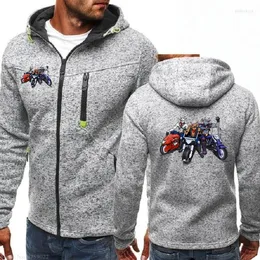 Men's Hoodies Winter Sweatshirts Jacquard Zip Tracksuits Mountain Climbing Sportswear Biker Mice From Hip Hop Hooded Jersey