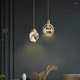 Lampy wiszące 2023 Kryształ Kryształ LED pojedyncza lekka mosiężna dobra jakość żyrandol do salonu lampa nocna darmowa żarówka