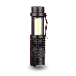 Portabel LED COB -ficklampan Mini Vattentät Zoom LED -fackla Penlights utomhus campingbelysningsfackla lampa