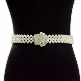 Belts Luxury 2023 Ladies Fashion Casual Decoration Pearl Wide Waist Chain Spot Women's Stretch Cotton Thread Belt Bg-1205