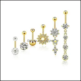 Navel Bell Button Rings New 6Colors Piercing Body Jewelry Belly Dangle Accessori Charming Sexy Bar 194 W2 Drop Delivery Dhkuc