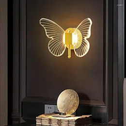Настенные лампы современная светодиодная бабочка. Простые спальни Счет