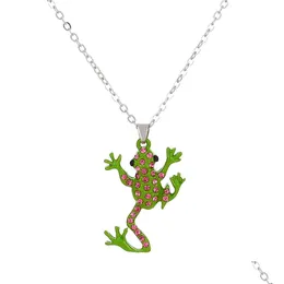 Pendant Necklaces Fashion Jewelry Frog Necklace Rhinestone Choker Chain Drop Delivery Pendants Dhewn