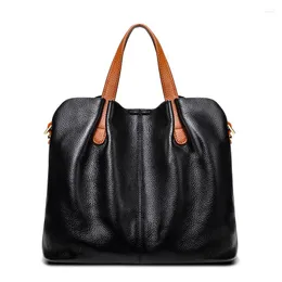 Kvällspåsar Kvinnor Handväskor Fashion Luxury Tote First Layer Cowhide Bag 2023 Kvinnliga bolsos för kvinnor läder handväska casual bolsa