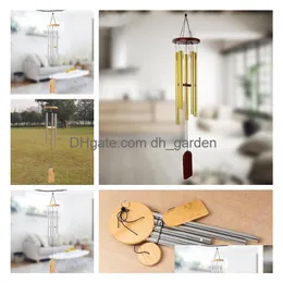 Hängen Wood Metal Tube Wind Chime Home Decoration Pendant Aluminium Bell Creative Gift ZC377 Drop Delivery Garden Arts Craft DHGARDEN DHW58