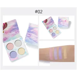 Eye Shadow 4 Color Handaiyan Chameleon Highlighter Palette Face Contour Maquia