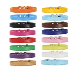 Free Personalization Plain Leather Solid Color Dog Collars Puppy Dog Cat Collar Small Medium Large Extra Large FY2678 ss0111