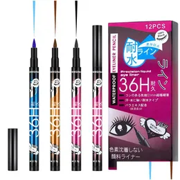 Eyeliner Yanqina Wodoodporne Kolor Ołówki drobne ołówek 36H Longlasting Naturalne bez smoły oczy makijaż dostaw