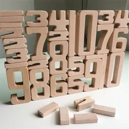 ブロック番号ビルディング木製数学デジタルおもちゃベビーバランスブロックおもちゃモンテッソーリ教育自然木材のための230111