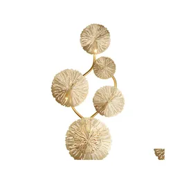 Wandleuchte Artpad Kupfer Glanz Gold Lotusblatt Vintage Retro Nachttisch Wohnzimmer Kunst Dekor Home Beleuchtung Wandlampen G4 Bb Drop Lieferung Dhrju