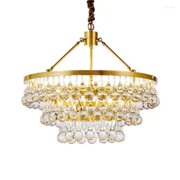 Chandeliers LED Postmodern Crystal Clear Tear Drop Designer Chandelier Lighting Lustre Suspension Luminaire Lampen For Foyer