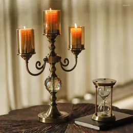 Candle Holders Nordic Style Light Luxury Holder Elegant Simple Pillar Metal Wedding Decoracion Hogar Moderno BG50CH