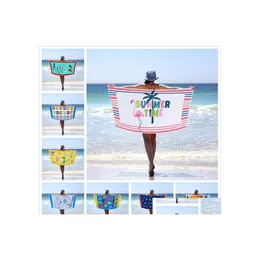 Handduk Retangel Beach Colorf Microfiber Filt Swimming Handdukar Tryckt ADT Bath Leaf M￶nster Sport Drop Delivery Home Garden Textiles DH8VC