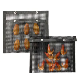 Verktygstillbehör Återanvändbara non-stick-nätgrillväska för utomhuspicknickverktyg Lätt att rengöra BBQ Bake Portable Grid Barbecue