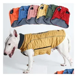 Собачья одежда высококачественная одежда для одежды Стеганые экипировки дизайнер воды репеллент зимняя куртка жилет ретро уютный теплый домашний наряд размер Dhwbr