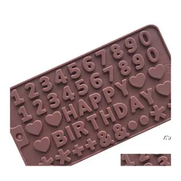 Baking Moulds Mods Digital Chocolate Mold English Love Shape Diy Hand Baked Sugar Turning Chip Rrf14305 Drop Delivery Home Garden Ki Otjyh