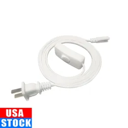 Voedingskabel kabel voor T8 buis LED -kweeklicht met aan -uit schakelaar 3pin ge￯ntegreerde buisconnector extensie US plug 1ft 2ft 3,3ft 4ft 5ft 6,6 ft 100 pc's oemled