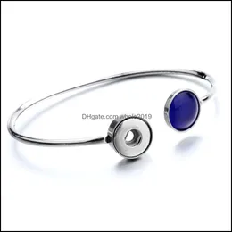Cuff Stainless Steel Snap Button Bangle Jewelry Mini 12Mm Snaps Bracelet For Women Couple Bracelets Drop Delivery Dhmuc