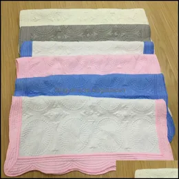 Blankets 22 Colors Baby Cotton Embroidery Blanket 90X115Cm Ruffle Infants Quilt Infant Newbornblankets Wll1075 Drop Delivery Home Ga Otwte