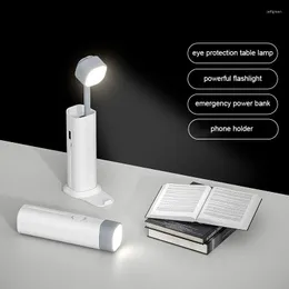 Masa lambaları Çok fonksiyonlu şarj edilebilir LED Gece Işık Göz Koruma Lambası Öğrenme Yatak Odası Oturma Odası Açık Güç Bankası