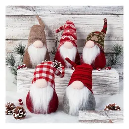 Juldekorationer Handgjorda dockleksaker Santa Gnome svenska träd hängande prydnad Xmas Party Christma dekoration för hem Navidad S Dhiyh