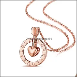 Pendant Necklaces Jewelry Girls Fashion Necklace Ladies Heart Arrow Female Eros Cupid Drop Delivery Pendants Dh0Vf
