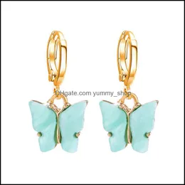 Charm Chic Fashion Butterfly Small Gold Hoop Earrings For Women Colorf Acrylic Boho De Mujer Earings Hoops Ear Rings Jewelry 493 Q2 Dhvgc