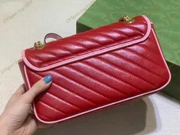 7A Moda Tasarımcısı Çapraz gövde çantası Marmont klasik deri el çantası lüks lüks yüksek elle tutulan yumuşak omuz çantası dikiş kalp şeklinde nakış çantası 443497