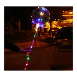 زخرفة الحفلة بقيادة البالون الإضاءة الشفافة بوبو الكرة البالونات مع 70 سم القطب سلسلة عيد الميلاد الزفاف RRB12831 إسقاط التسليم المنزل OTKKG