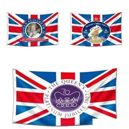 Flagi banerowe królowa Elżbieta II Platinums Jubilee Flaga 2022 Union Jack The Queens 70. rocznica Brytyjska pamiątka CPA4203 0323 DRO DHFQV