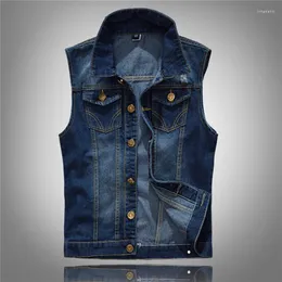 Herrjackor denim Vest Tide ärmlös jacka Trend Men's Plus Size Korean Slim Hip Hop Young Boy Jean Coats Waistcoat Man