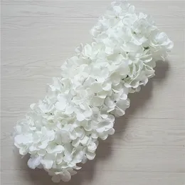 Decorative Flowers Artificial Silk Row Road Lead Hydrangea Rose Wedding Centerpieces Flower Strip Party Backdrop Arch Stage Decor Wholesale