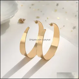 Hoop Huggie Minimalist Gold Metal Stor Circle Geometric Round C Shape Earrings For Women Girls Jewel Gifts Drop Delivery DHI4T