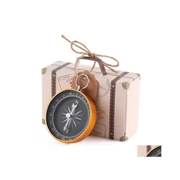 Party Favor Wedding Favors and Gifts Candy Box med Travel Compass Souvenirer för gäster DIY Dekorationstillbehör SN4568 Drop Deliv Dh64W