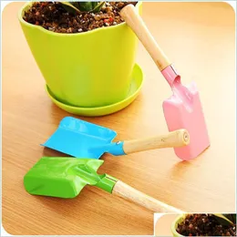 Manuell spade 3 färger Växtverktyg Mini Gardening Bonsai Pot Handverktyg Små med trähandtag Drop Delivery Home Garden Patio Lawn Dhnpu