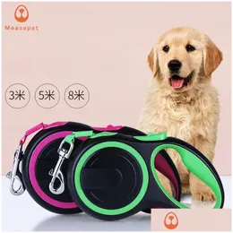 Dog Collars Leashes 5M 8M Retractable Lead Pets Cats Puppy Leash Matic Walking For Small And Medium Drop Delivery Home Garden Pet S Dhgwo