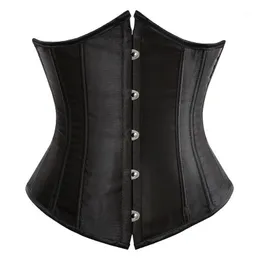 Bustiers & Corsets Underbust Corset For Women Satin Lace Up Boned Bustier Top Dance Classic Daily Plus Size Corselete Sexy Gothic Party Club