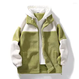 남성용 재킷 스트리트웨어 트렌드 청소년 따뜻한 코트 겨울 대비 대비 지퍼 후드 양털 재킷 클래식 패션 캐주얼 기술